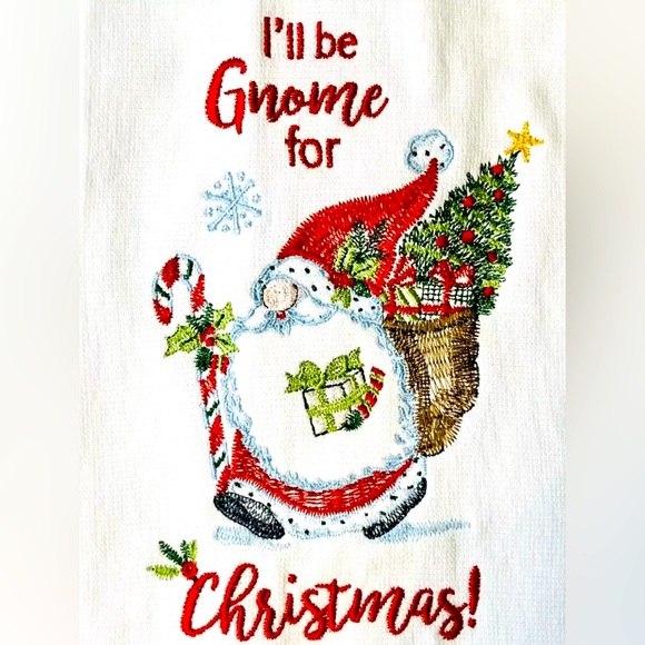 I’ll Be Gnome For Christmas Terry Kitchen Towels by Kay Dee Designs Set of 2 NWT - Picture 6 of 11